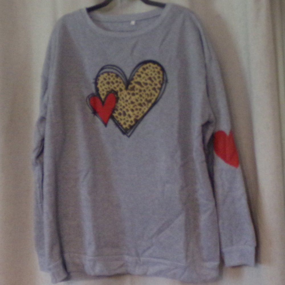Cheetah print heart sweatshirt